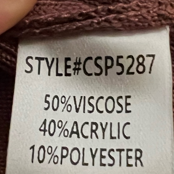 Cezelle Colorblock Sweater Knit Wide Leg Pant Set in Burgundy, One Size - Picture 4 of 4